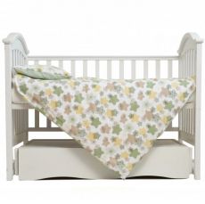 Сменная постель 3 эл. Twins Comfort Soft (фланель) 3010-TS-06, Stars green, белый/зеленый